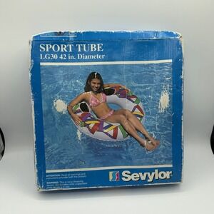 Vintage 42" Inflatable SEVYLOR Sport Tube LG30 2 Handles Inner Tube Ring